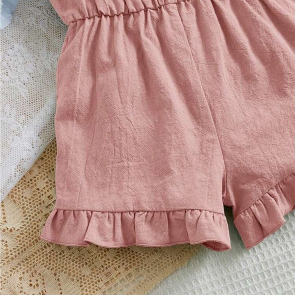 Baby girls toddler girls Ruffle Hem Cami Romper - Picture 3 of 4